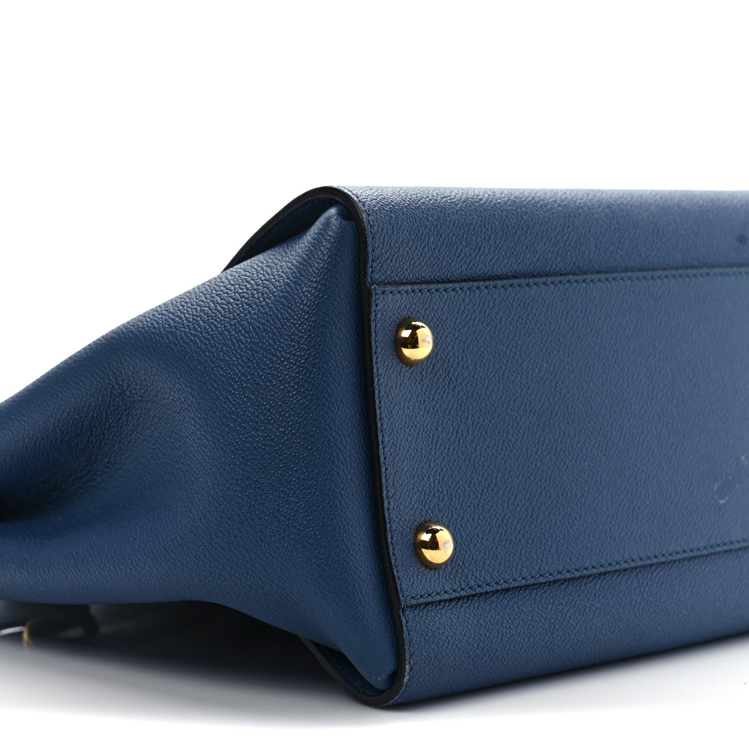 Burberry Soft Grain Calfskin Buckle Tote Steel Blue 8 of 11