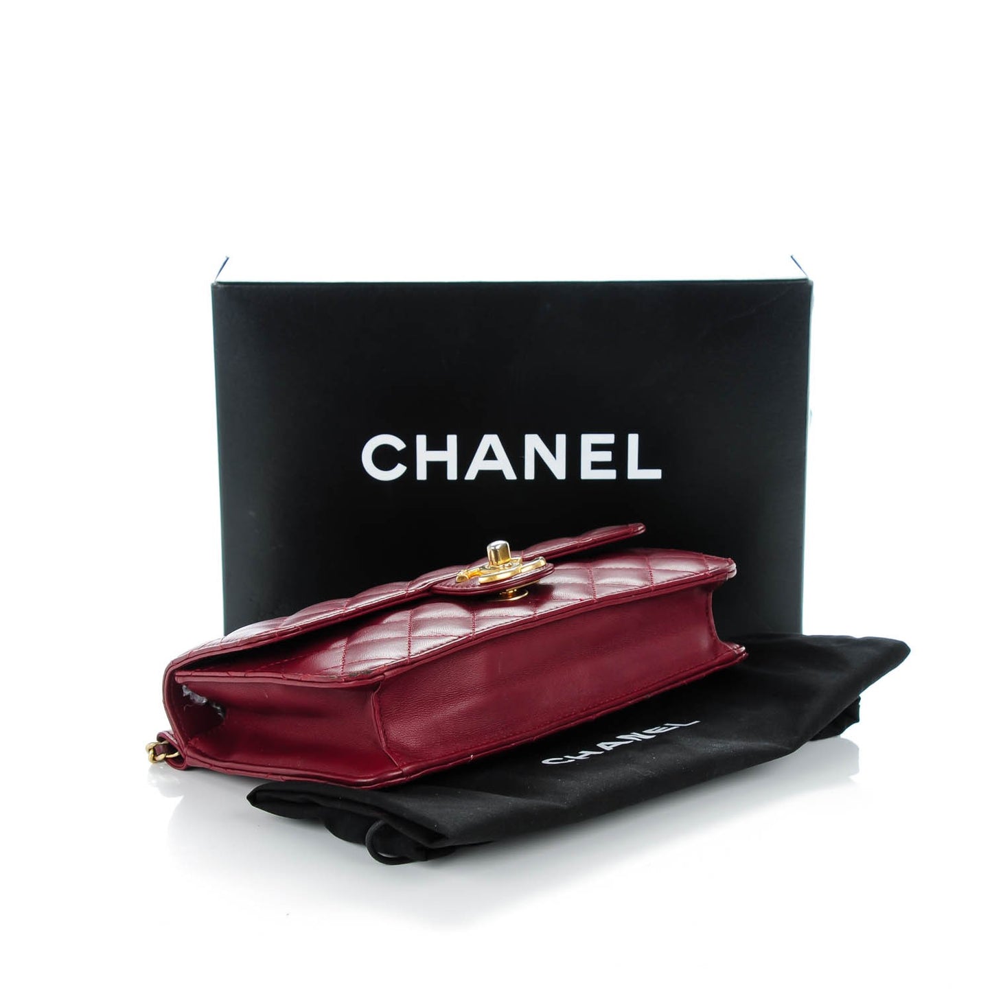 Lambskin Quilted Medium Crossing Times Flap Red