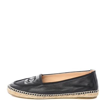 Chanel Lambskin Grosgrain CC Espadrilles 38 Black 1 of 9
