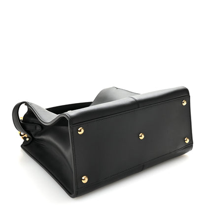 Fendi Vitello Seta Glazed Fabric FF 1974 Medium Peekaboo X-Lite Black Mogano Panna 4 of 10