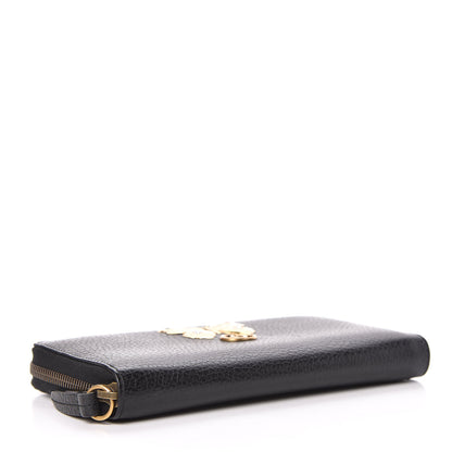 Gucci Calfskin Butterfly Zip Around Wallet Black 4 of 9