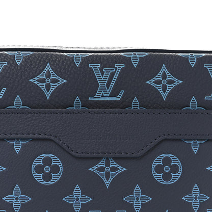 Louis Vuitton Calfskin Monogram Shadow Trio Messenger Navy River Blue 8 of 11