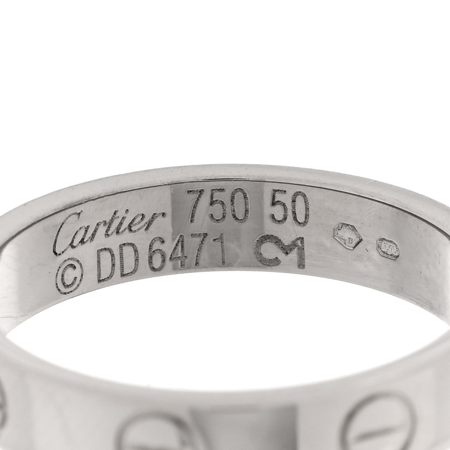 Cartier 18K White Gold 3.5mm LOVE Wedding Band Ring 50 5.25 4 of 4