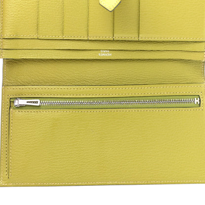 Hermes Ostrich Bearn Gusset Wallet Vert Anis 5 of 8