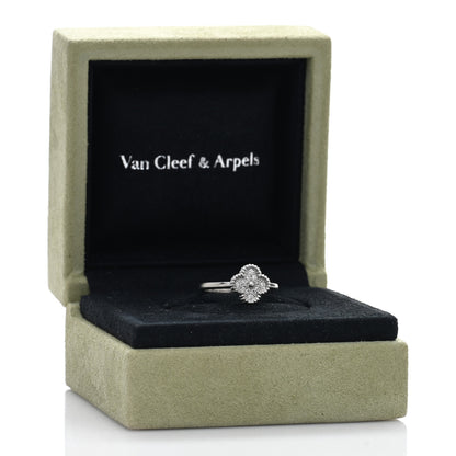 Van Cleef & Arpels 18K White Gold Diamond Sweet Alhambra Ring 50 5.25 5 of 5