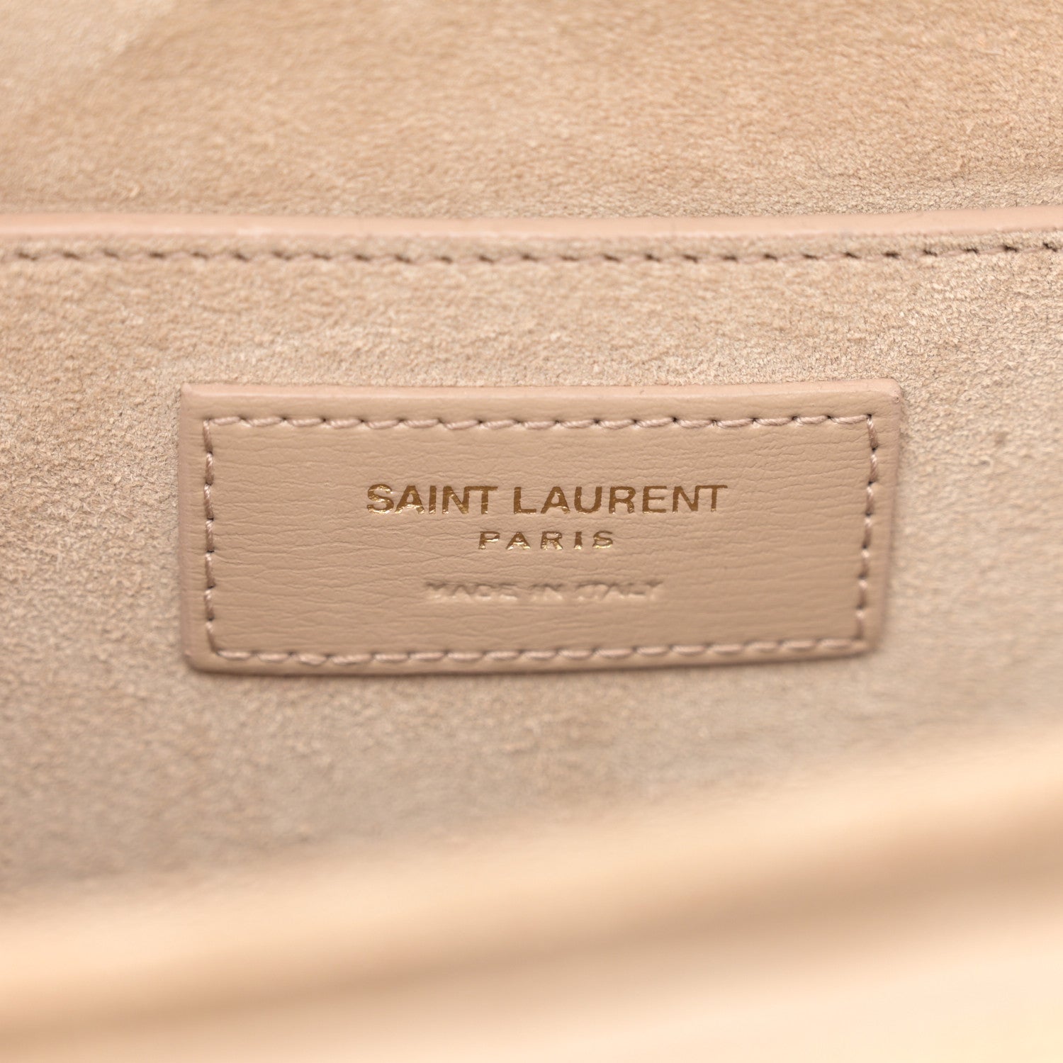 Saint Laurent Smooth Calfskin Suede Medium Bellechasse Bag Beige 6 of 12