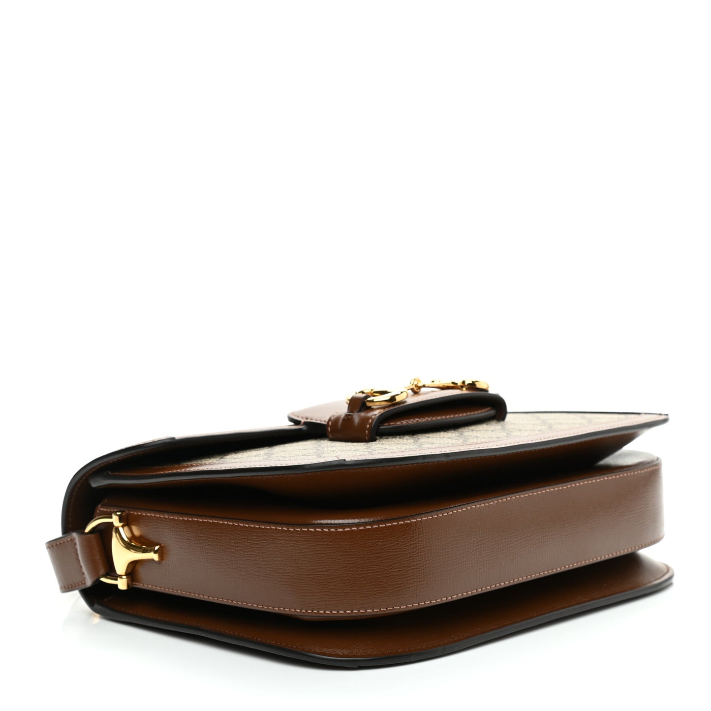 GG Supreme Monogram Horsebit 1955 Shoulder Bag Beige Brown Sugar