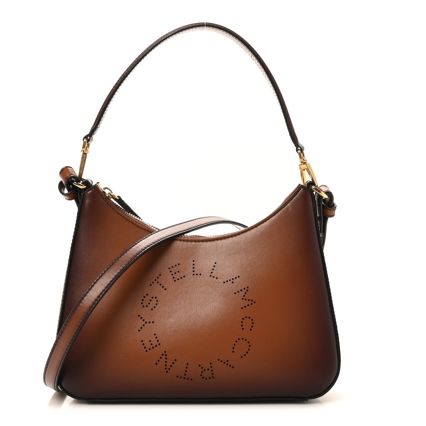 Eco Alter Nappa Perforated Logo Shoulder Bag Brown