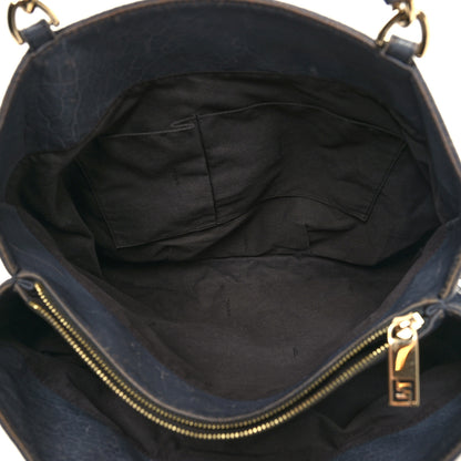 Fendi Crinkled Lambskin Mia Tote Blue 5 of 12