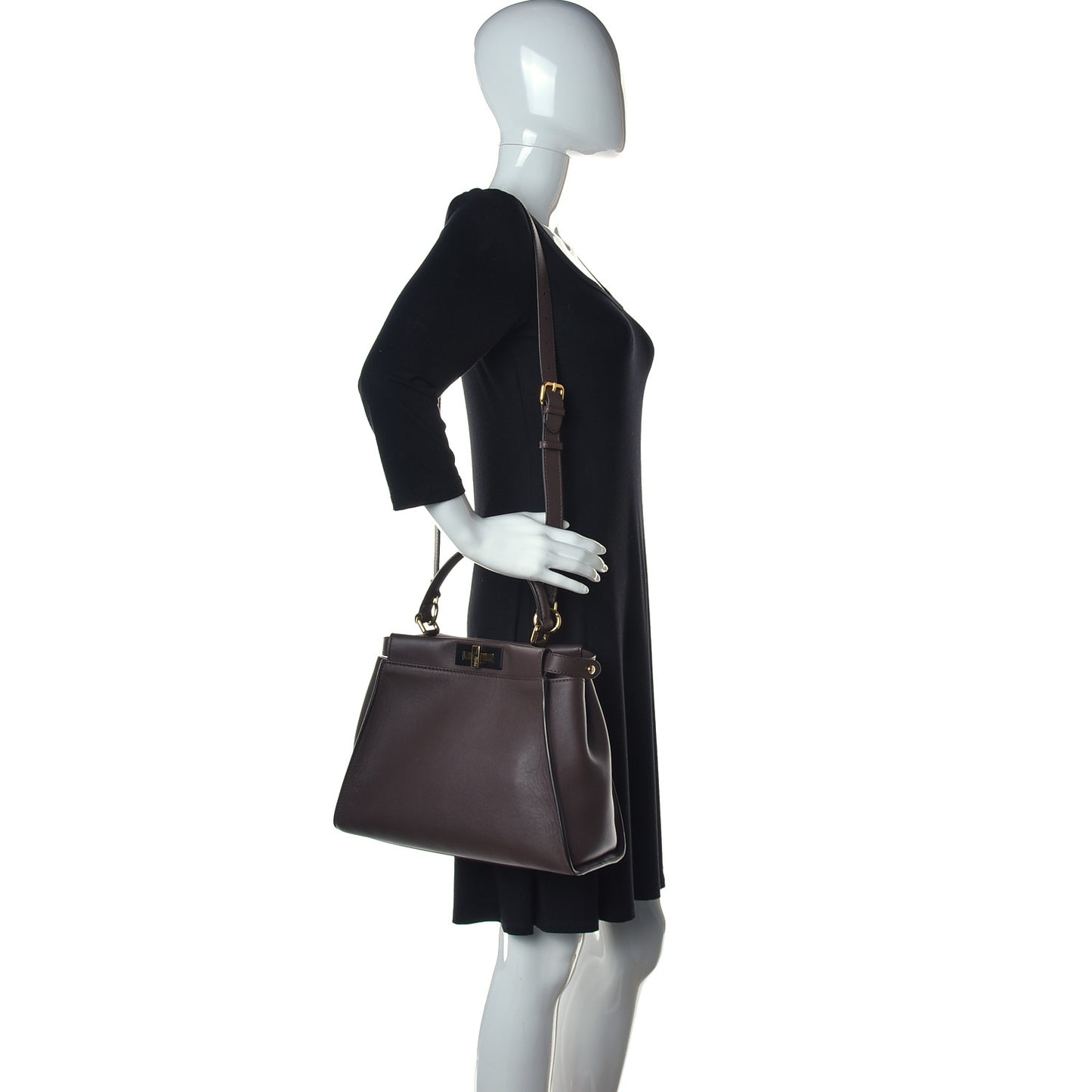 Vitello Seta Shiny Nappa Medium Peekaboo Iconic Satchel Moresco Rosa Doll