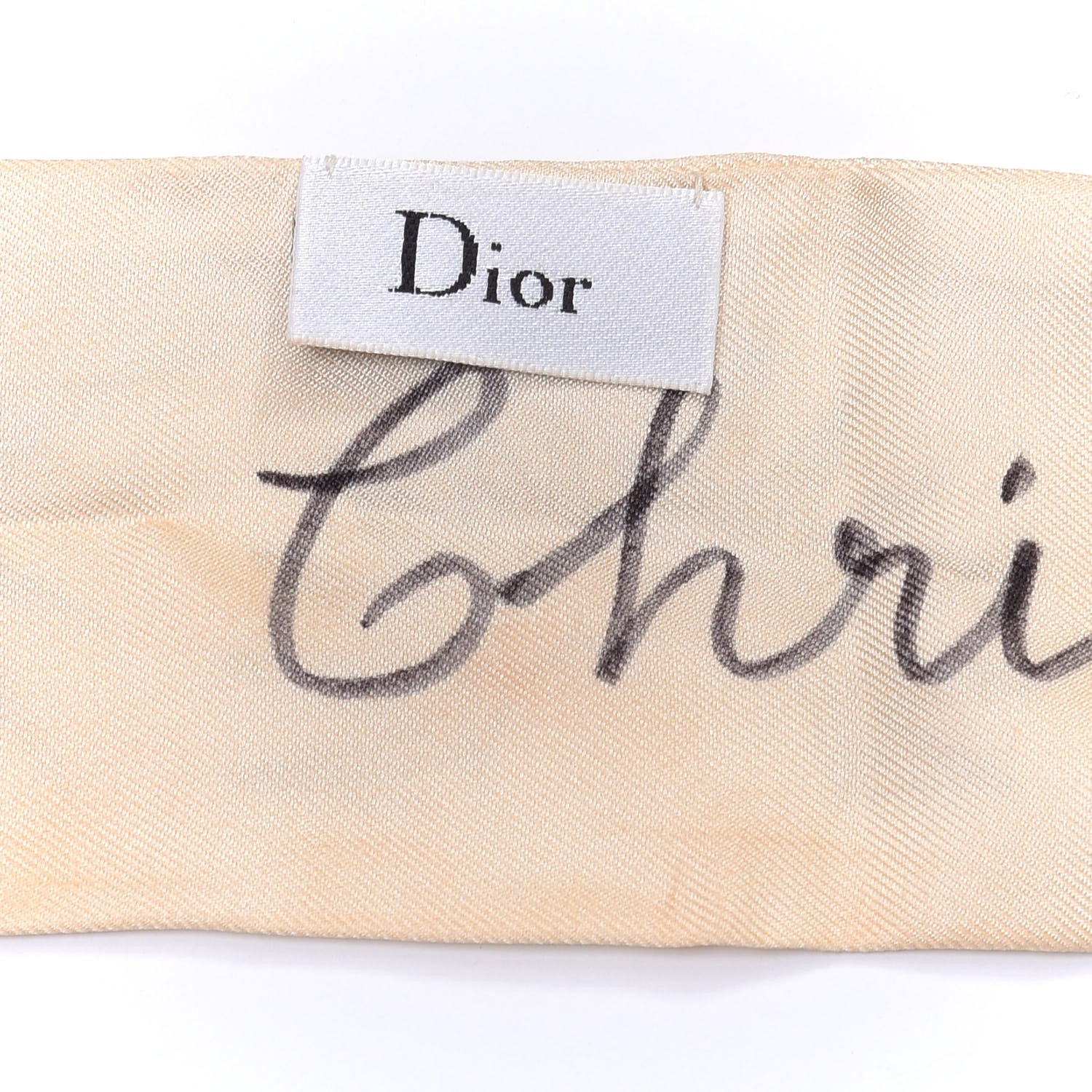 Christian Dior Silk Mitzah Scarf Beige 3 of 3