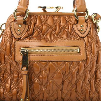 Marc Jacobs Metallic Calfskin Quilted Elastic The Kid Stam Dark Orange 14 of 15