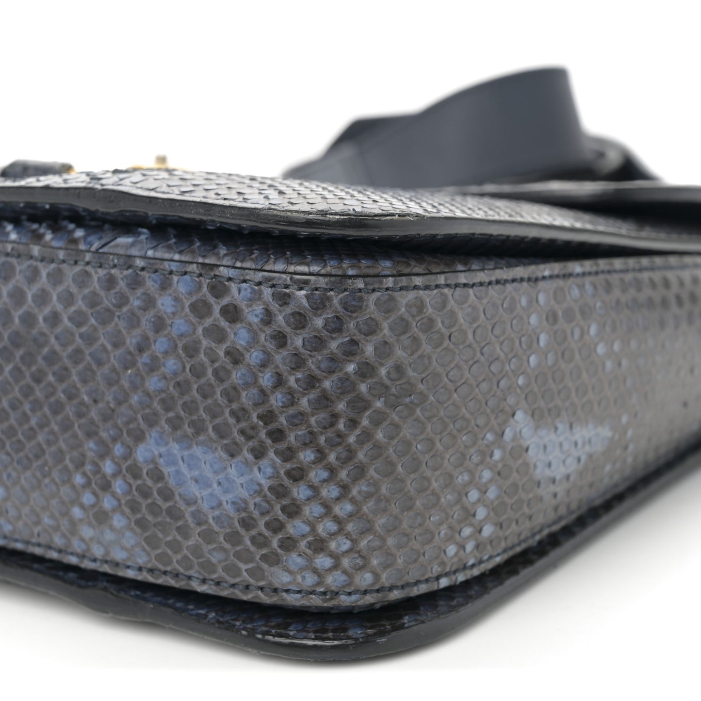 Snakeskin Small Jackie Shoulder Bag Blue