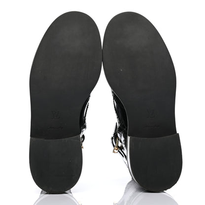 Louis Vuitton Glazed Calfskin Midtown Ankle Boots 37 Black 5 of 9