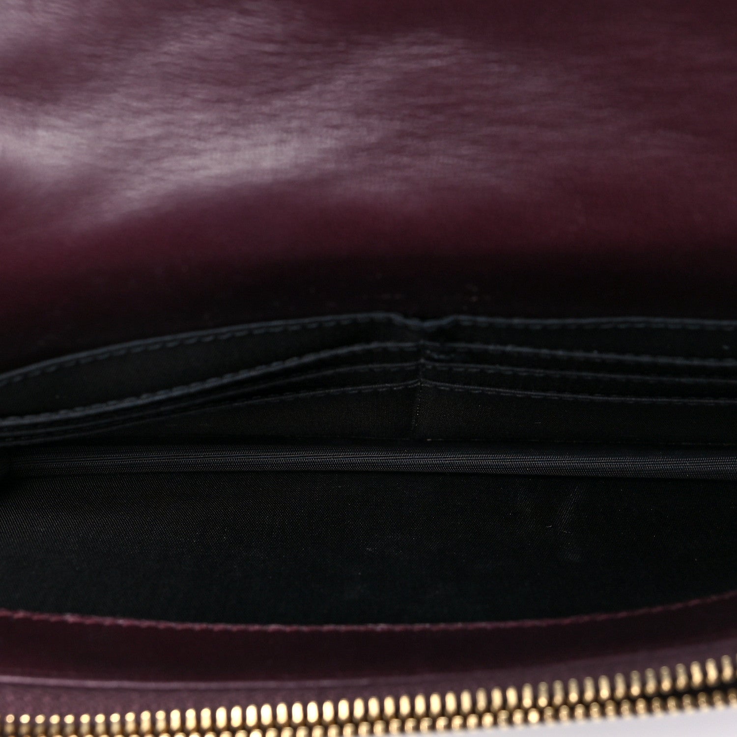 Saint Laurent Calfskin Matelasse Chevron Monogram Envelope Chain Wallet Rouge Legion 5 of 10