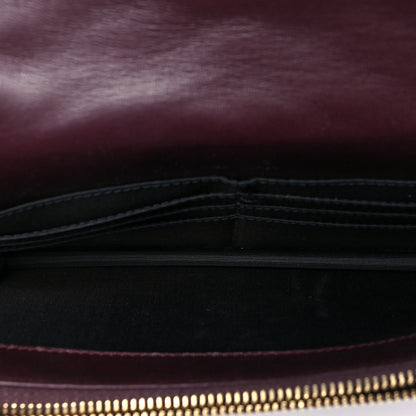 Saint Laurent Calfskin Matelasse Chevron Monogram Envelope Chain Wallet Rouge Legion 5 of 10