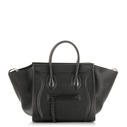 Celine Supple Calfskin Medium Phantom Luggage Black 1 of 7