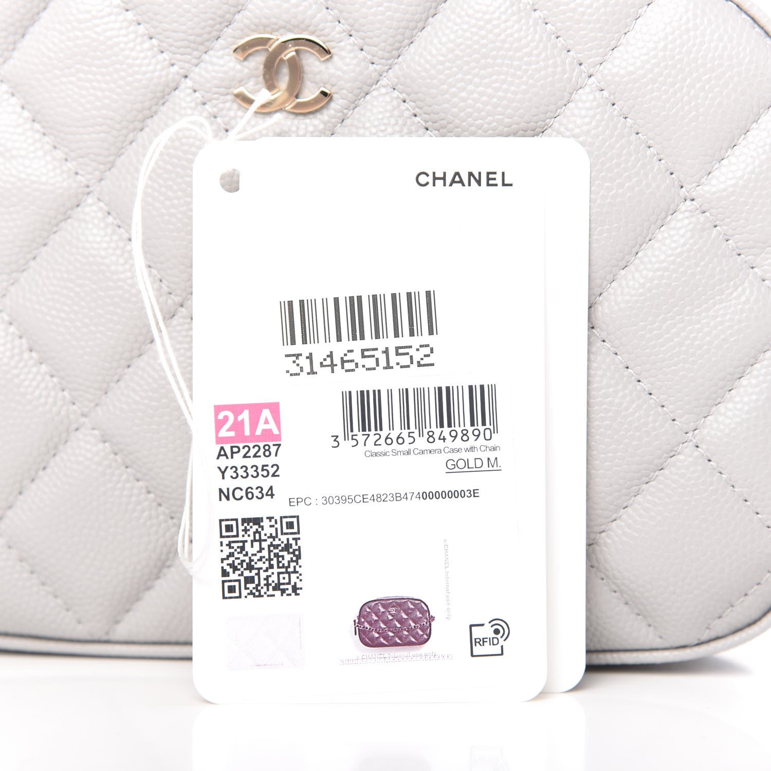 Chanel Caviar Quilted Camera Case Grey 10 of 11