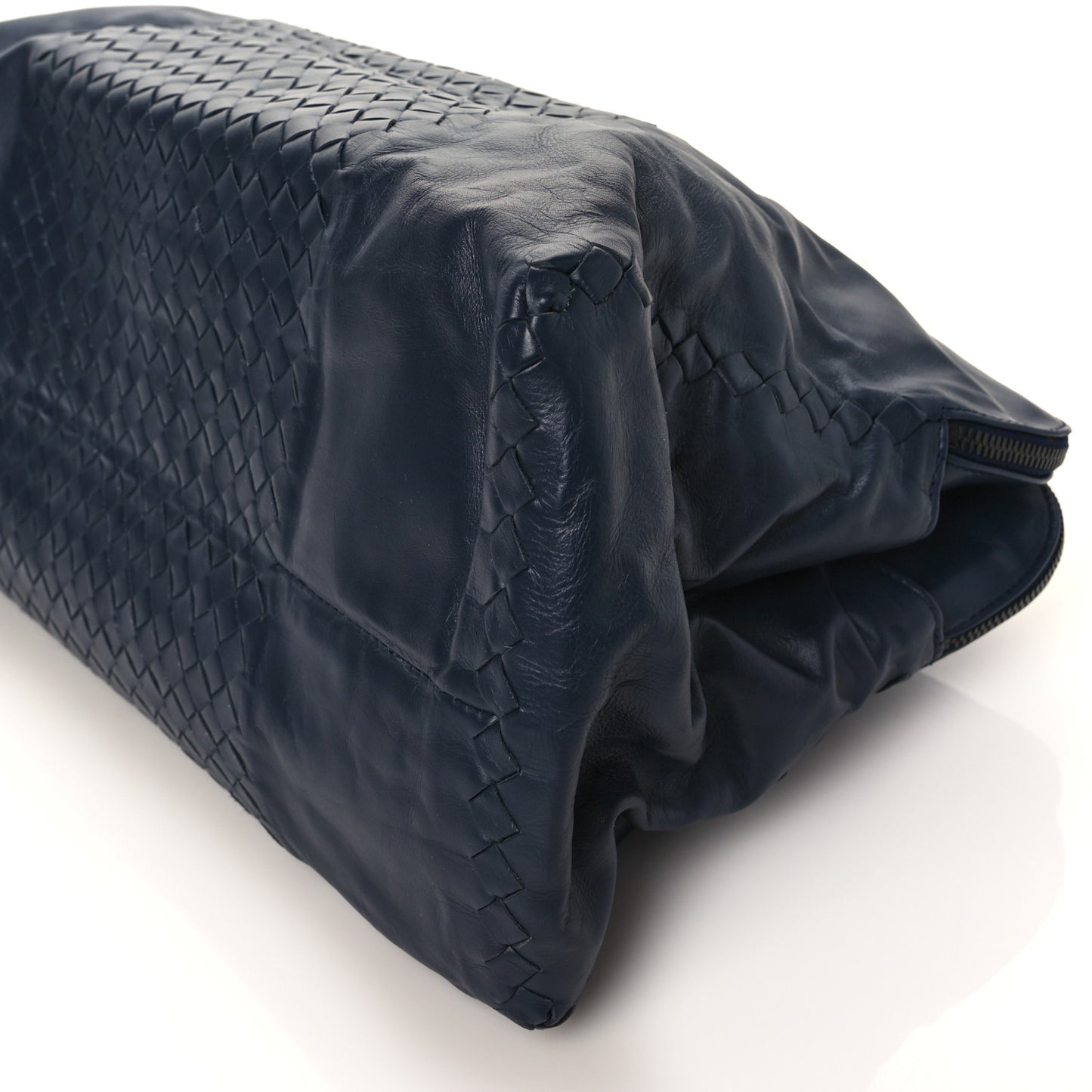 Calfskin Intrecciato Large Leggero Tote Blue