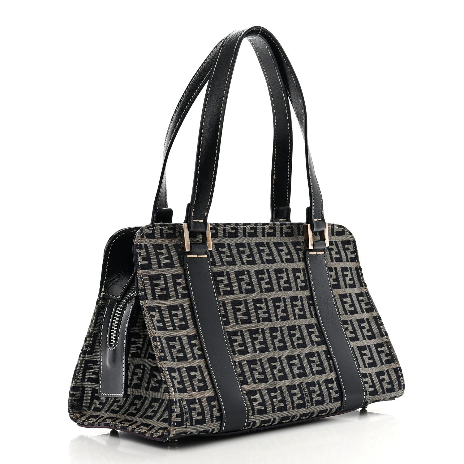 Fendi Zucca Boston Navy 3 of 10