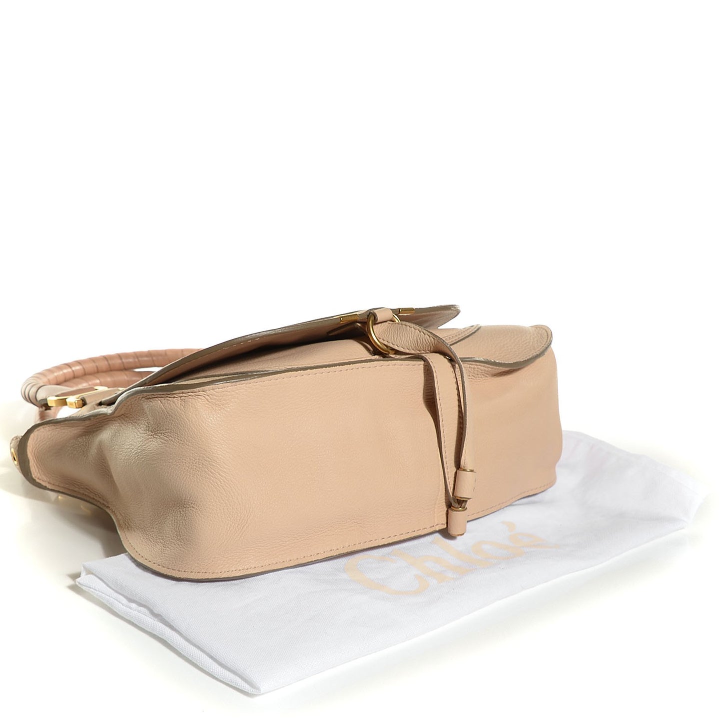 Lambskin Perforated Medium Marcie Satchel Angora Beige