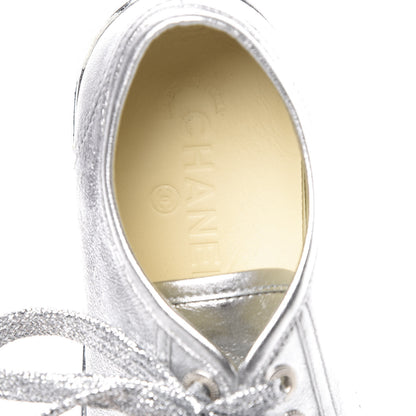 Chanel Laminated Lambskin Sneakers 39 Silver 7 of 10