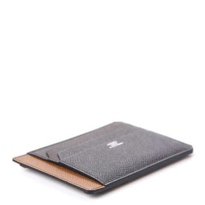Hermes Epsom City 8CC Colorblock Card Holder Black Gold Chocolate 3 of 10