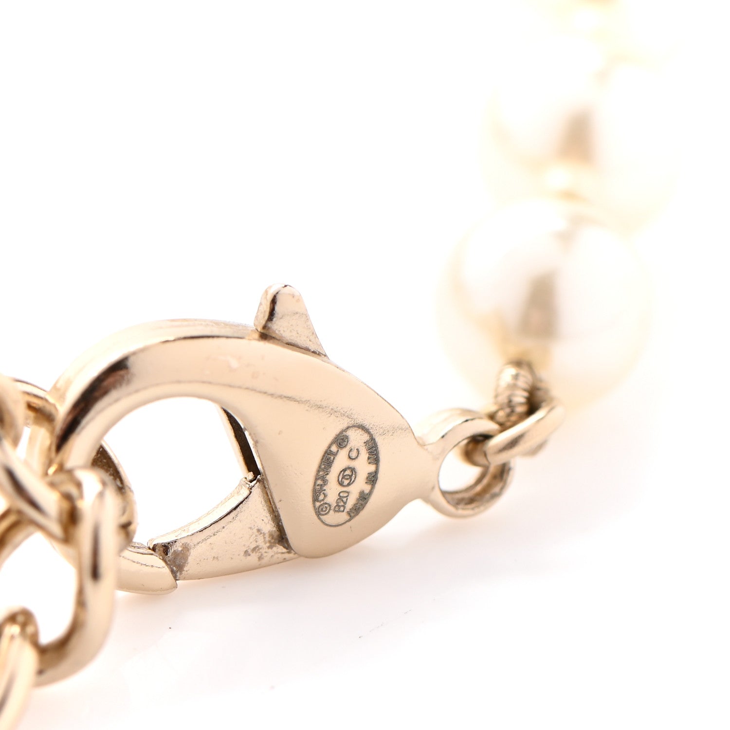 Chanel Pearl Lambskin Crystal CC Vintage Allure Necklace Gold Black 4 of 5