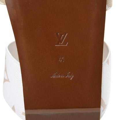 Louis Vuitton Monogram Giant Bom Dia Flat Mule Sandals 41 White Moka 6 of 8