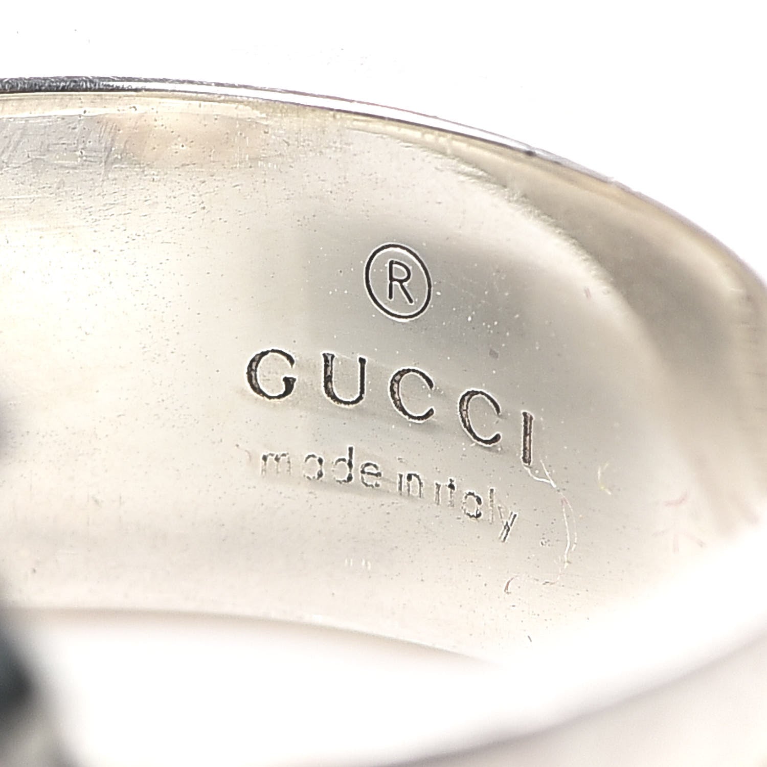 Gucci Sterling Silver Enamel GucciGhost Pineapple Ring 62 10 6 of 6