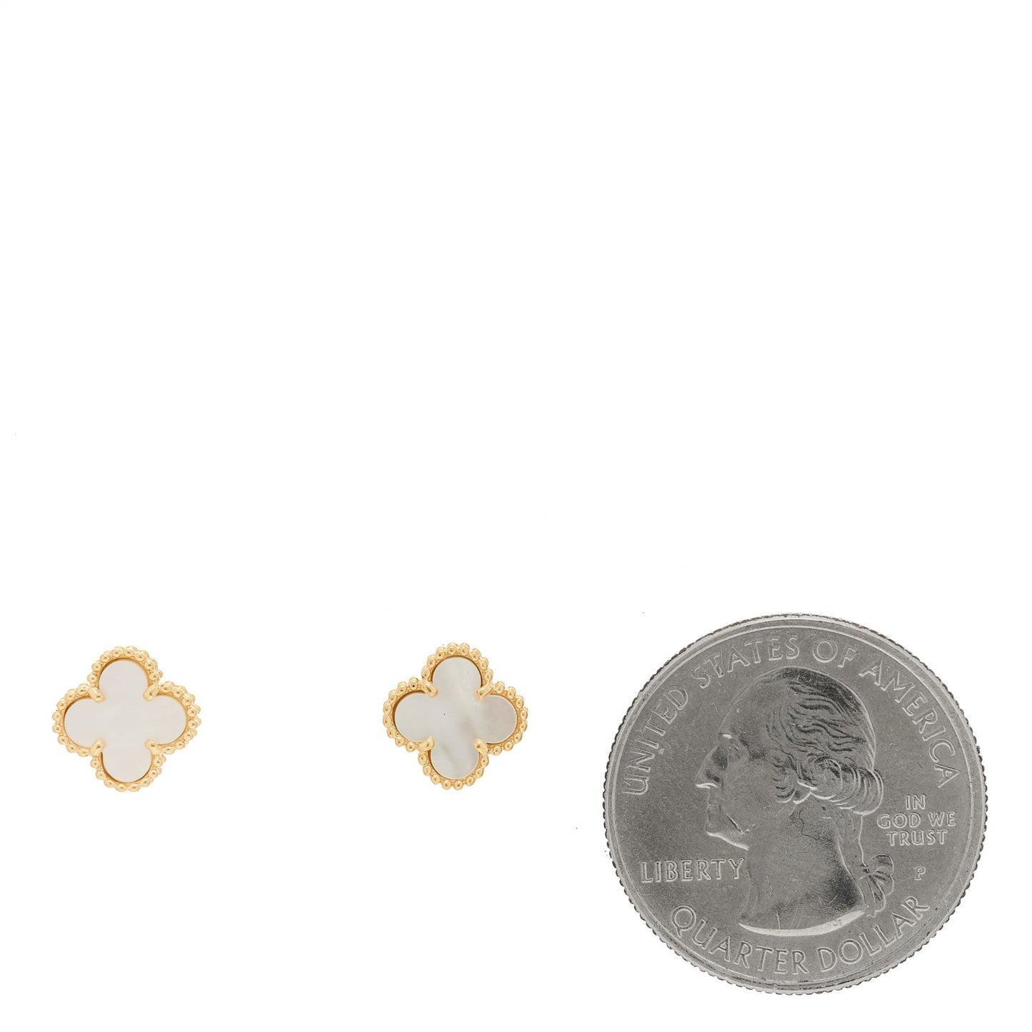 18K Yellow Gold Mother of Pearl Sweet Alhambra Earrings