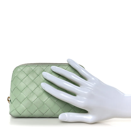 Bottega Veneta Nappa Intrecciato Small Beauty Pouch Fresh Mint 2 of 9