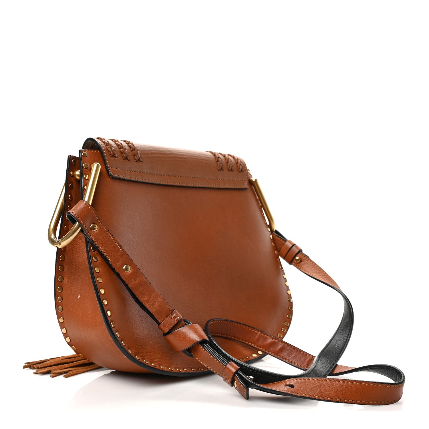 Chloe Calfskin Braided Medium Hudson Shoulder Bag Caramel 3 of 9