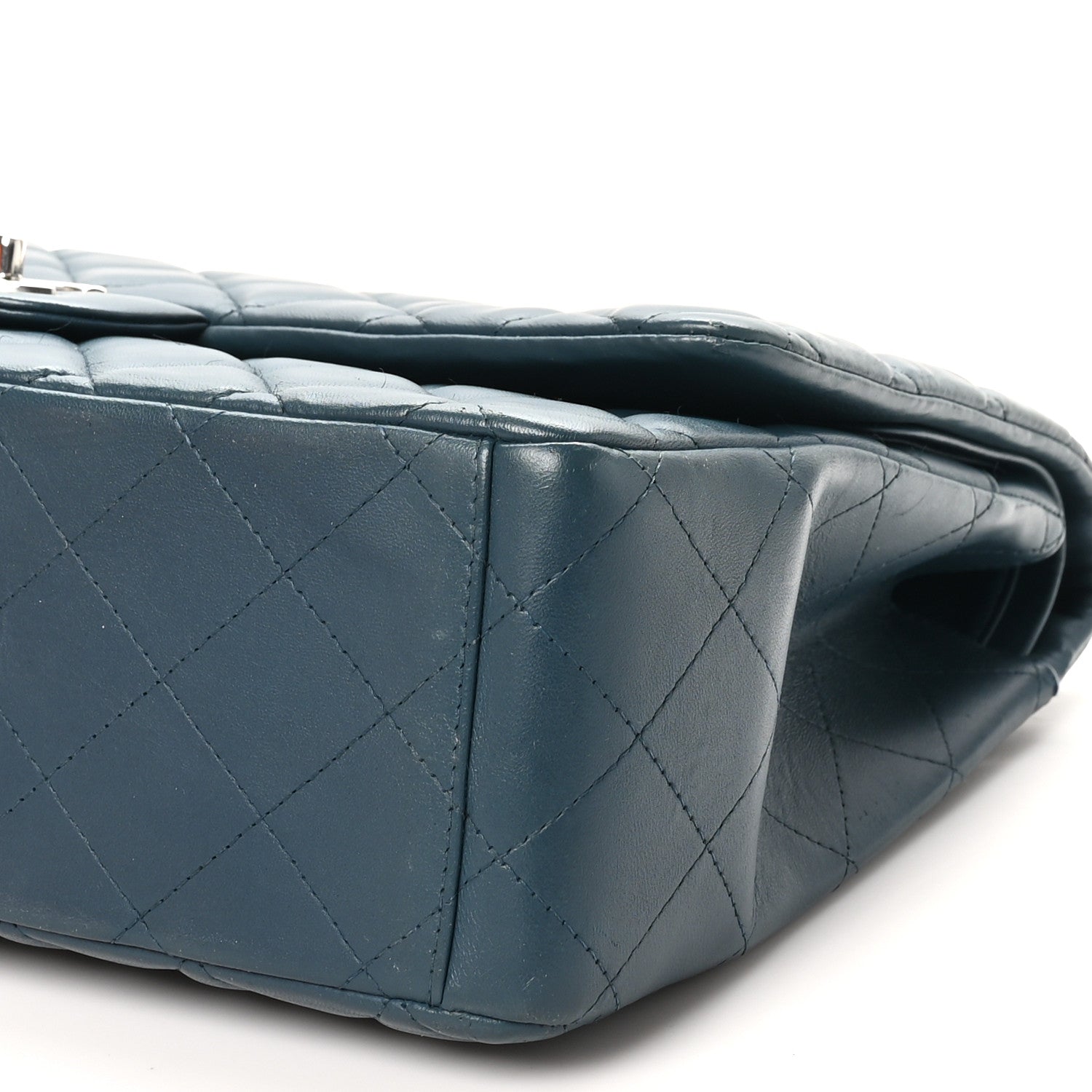 Chanel Lambskin Quilted Maxi Double Flap Blue 10 of 10