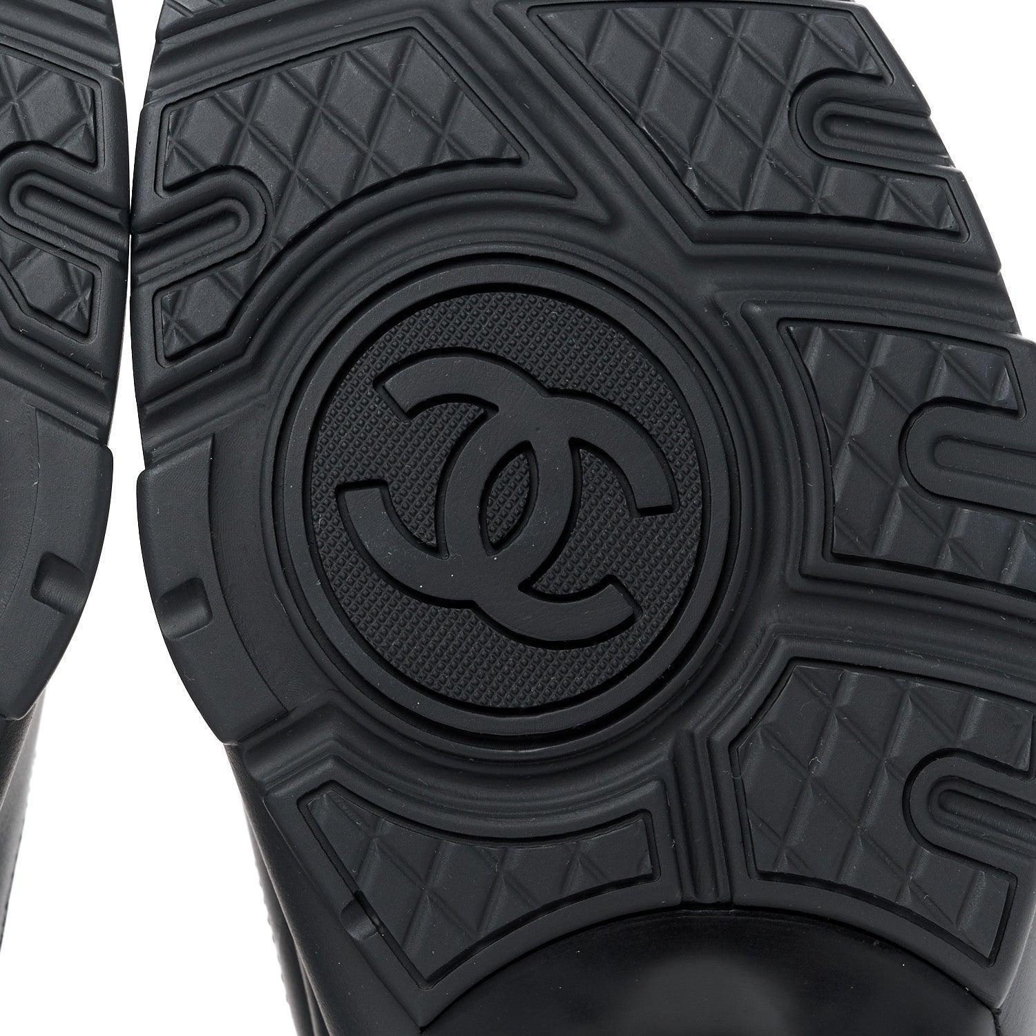 Chanel Lambskin Fabric CC Uniform Mens Sneakers 44 Black 6 of 9
