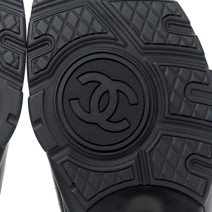 Chanel Lambskin Fabric CC Uniform Mens Sneakers 44 Black 6 of 9