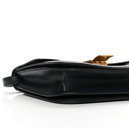 Celine Ostrich Leg Medium Classic Box Flap Bag Dark Blue 9 of 12