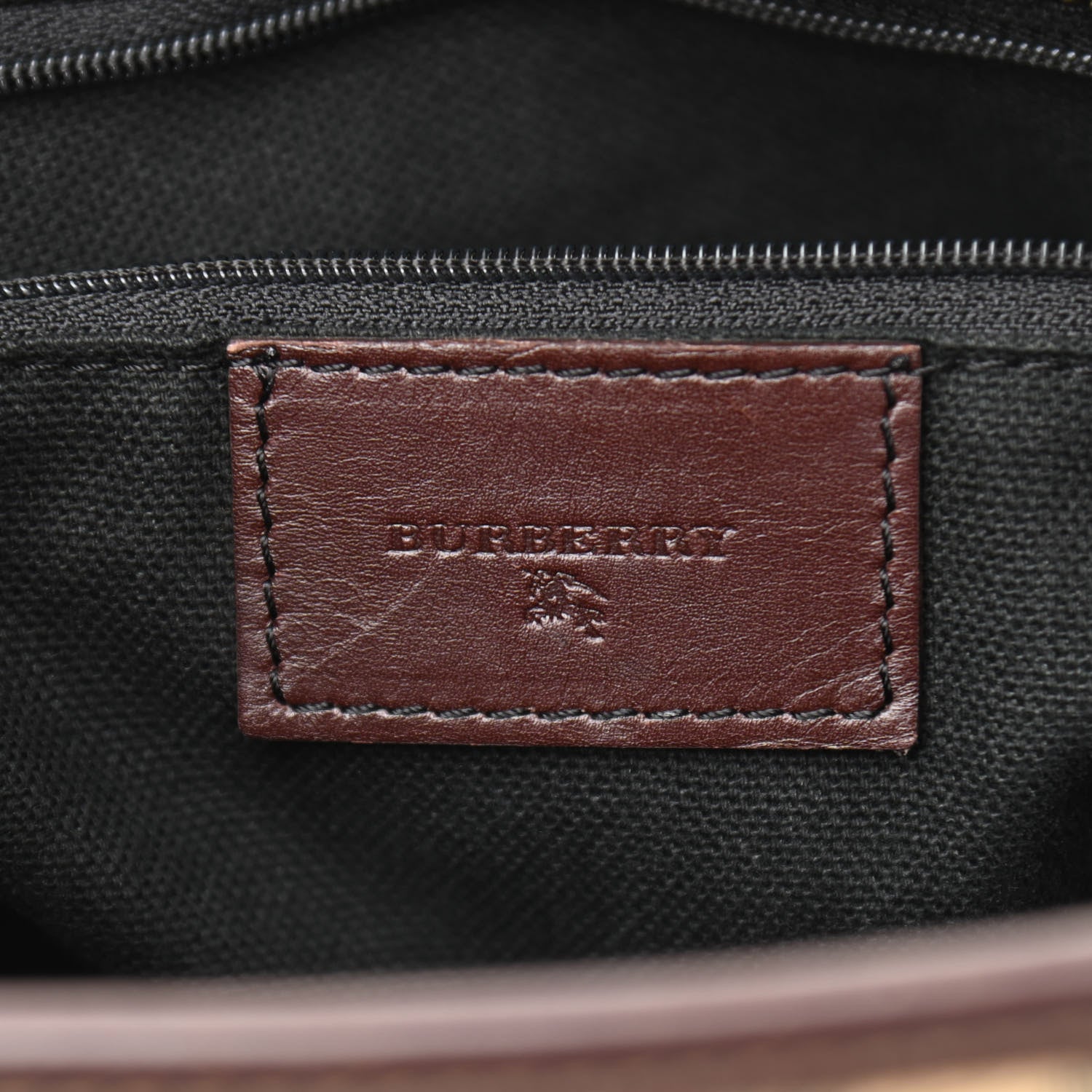 Burberry Haymarket Check Studded Tote Bag Chocolate 6 of 14