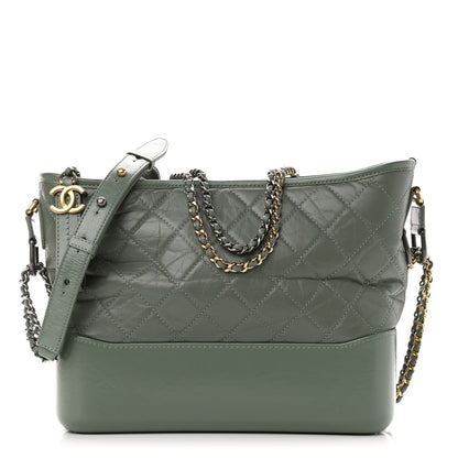 Chanel Aged Calfskin Quilted Medium Gabrielle Hobo Green 1 of 8