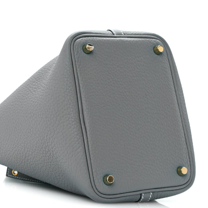 Hermes Taurillon Clemence Picotin Lock 18 PM New Blue Jean 9 of 11