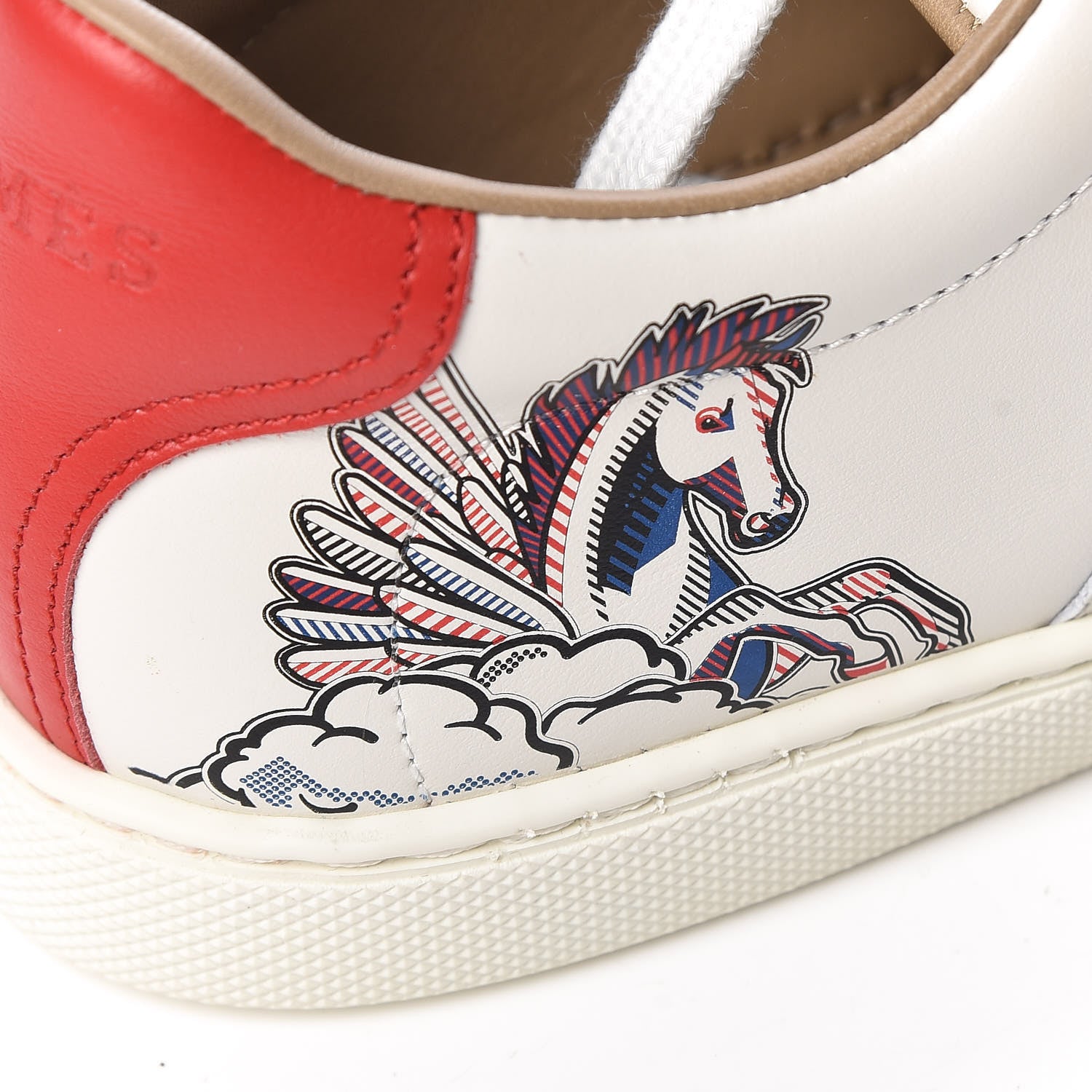 Hermes Calfskin Pegase Pop Womens Quicker Sneakers 36.5 White Multicolor 8 of 10