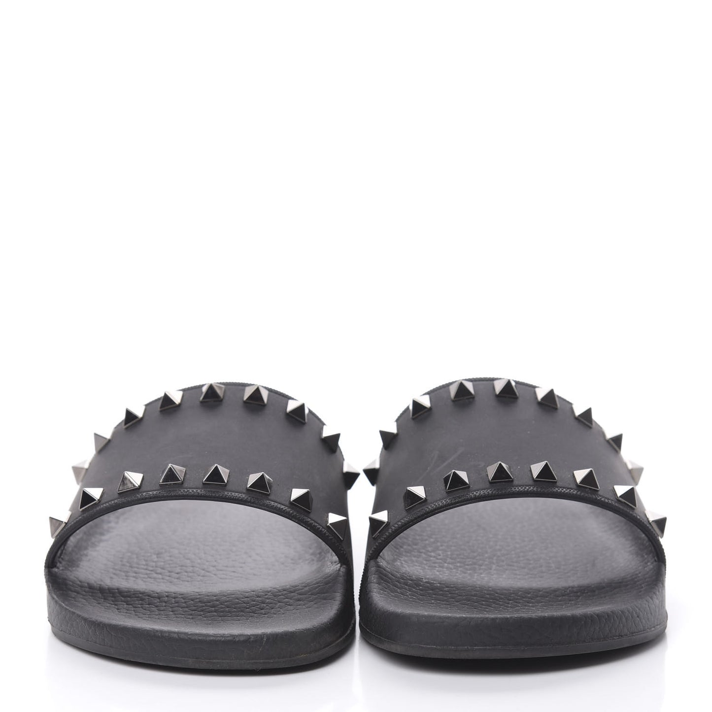 Rubber Rockstud Slide Sandals 38 Black