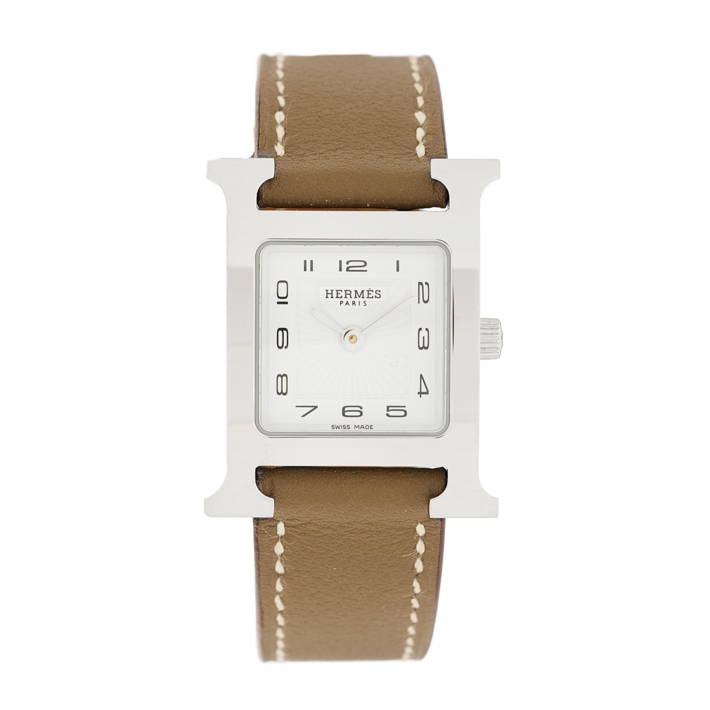 Stainless Steel Swift 21mm Heure H Hour Quartz Watch Etoupe