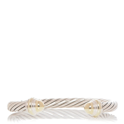 David Yurman Sterling Silver 14K Yellow Gold 7mm Cable Classics Bracelet 1 of 4
