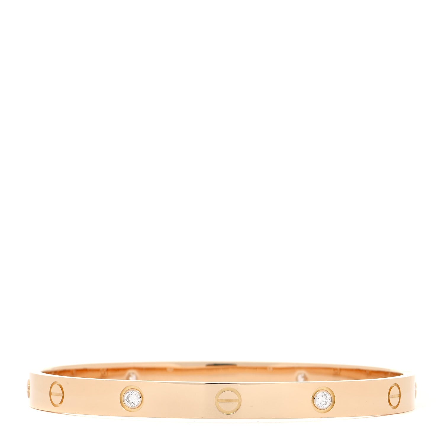 Cartier 18K Yellow Gold 4 Diamond LOVE Bracelet 19 3 of 6