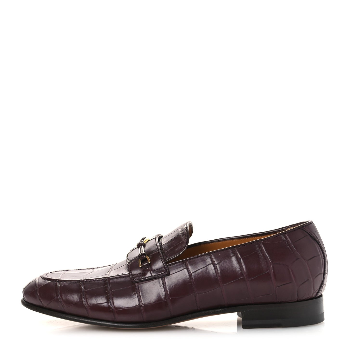 Alligator Interlocking G Mens Loafers 8 Bordeaux