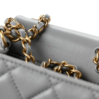 Chanel Lambskin Quilted Mini Pearl Crush Flap Light Grey 10 of 10