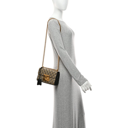 Gucci GG Supreme Monogram Bees Small Padlock Shoulder Bag Black 2 of 11