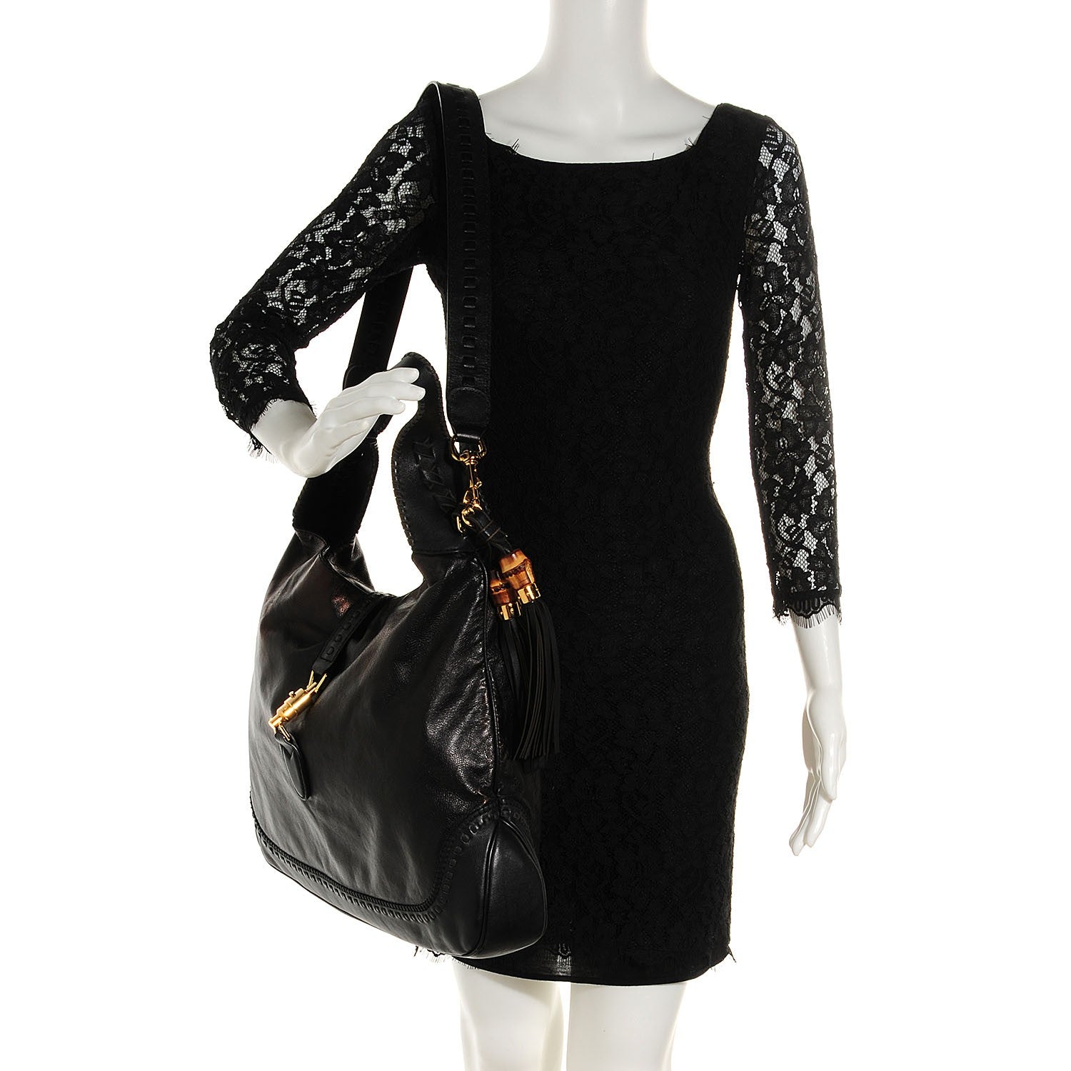 Gucci Calfskin Large New Jackie Hobo Black 2 of 9