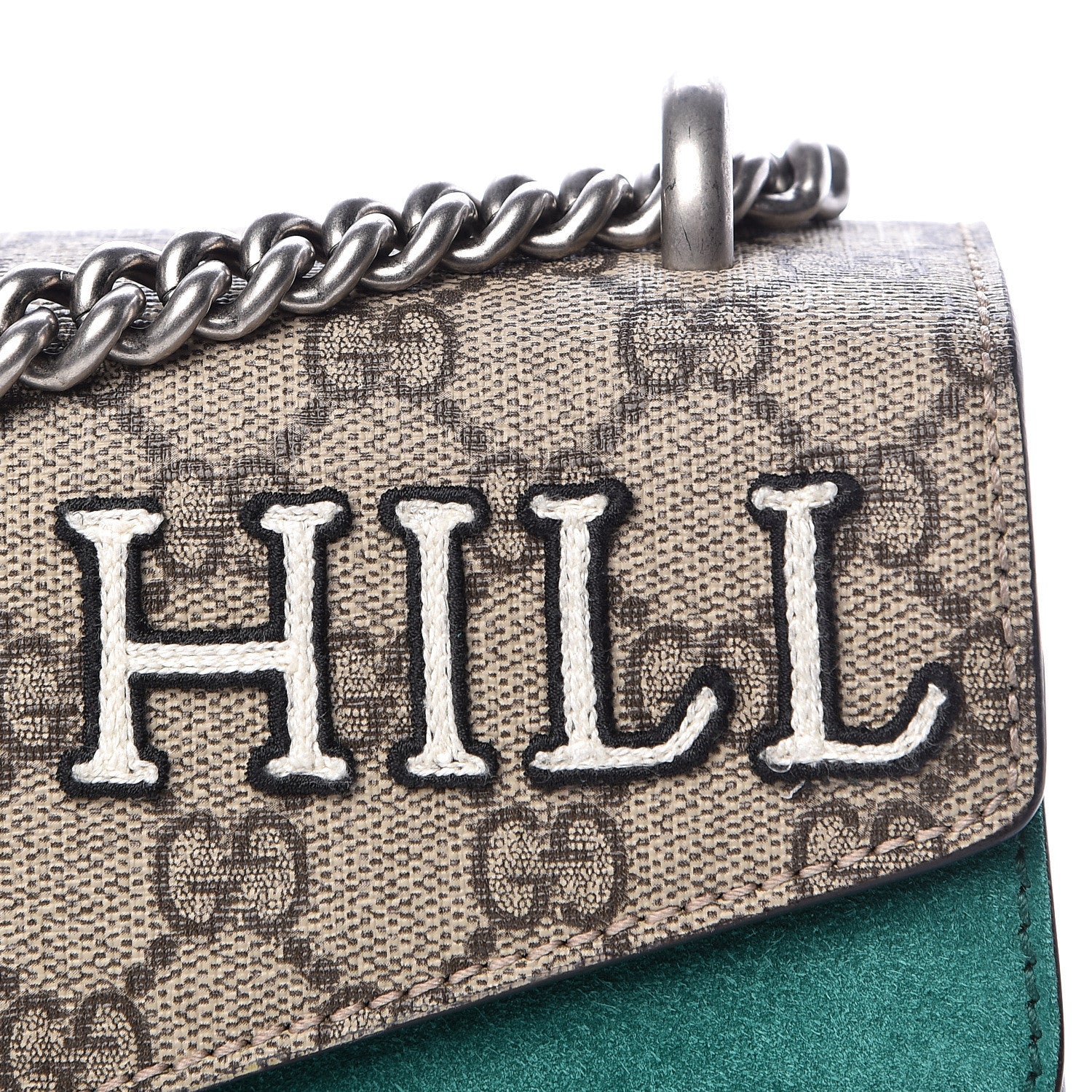 Gucci GG Supreme Monogram Willow Hill Embroidered Small Dionysus Shoulder Bag Emerald 16 of 16